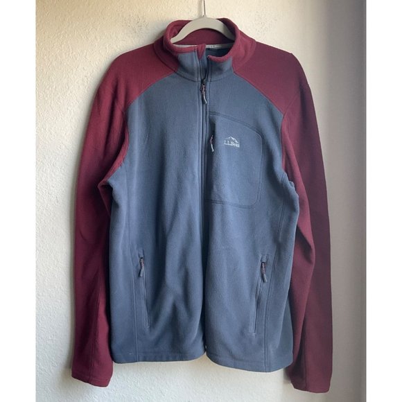LL bean slightly fitted mens size Large Regular fleece zip up jacket - Picture 1 of 7